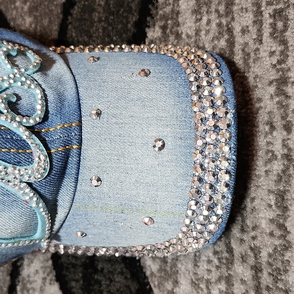 VINTAGE BOSS EMBROIDERED SILVER STUDDED DISTRESSED FAUX LEATHER DENIM CAP HAT - Picture 3 of 14